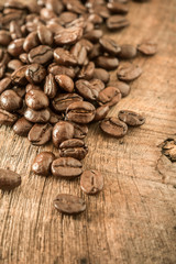 coffee bean on wooden background