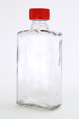Flacon en verre vide contenant des produits ménagers