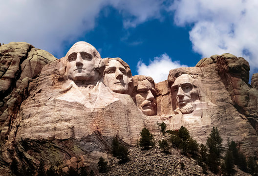 Mt. Rushmore, clouds ,  blue sky, Landmark