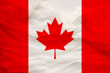 Canada national flag on gentle silk with wind folds, travel concept, immigration, politics