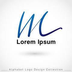 Hand Written Alphabet Logo Design Template isolated on white background : Vector Illustration