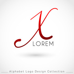 Fototapeta na wymiar Hand Written Alphabet Logo Design Template isolated on white background : Vector Illustration