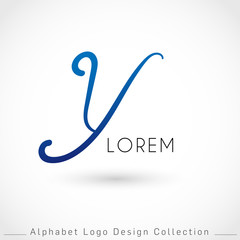 Hand Written Alphabet Logo Design Template isolated on white background : Vector Illustration