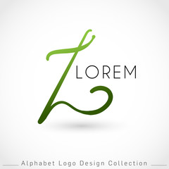 Hand Written Alphabet Logo Design Template isolated on white background : Vector Illustration