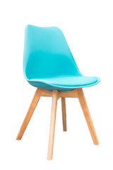 modern wooden chair isolated on white background