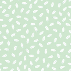 Blue seamless pattern with white feathers