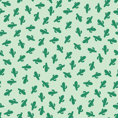 Fototapeta na wymiar Green seamless pattern with cacti