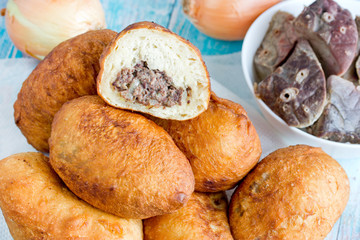 Fried pies with liver , fry-fried patties with pork lungs , orsk pies