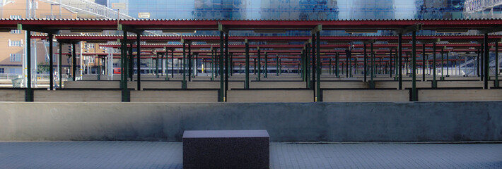 Railway station platforms at oslo central station in oslo, norway