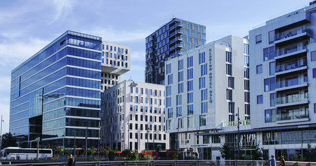 The Barcode neighbourhood in Oslo city centre in Norway