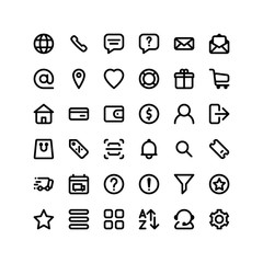 set of ecommerce icons. 36 icons for web and mobile app