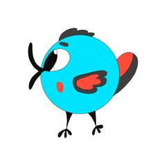 cute character cheerful chick. illustration in Doodle style