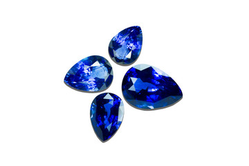 Blue sapphire isolated on black background