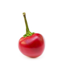 Red hot peppers isolated on white background