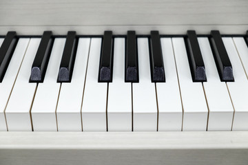 white Piano keyboard background