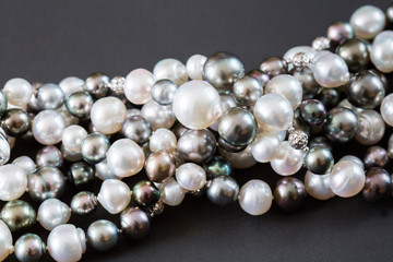 Pearl Necklace on black background