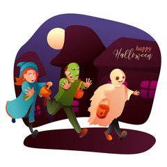 Fantasy world flat vector illustration