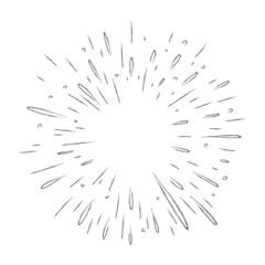 Star burst doodle, hand drawn explosion frame