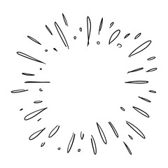Star burst doodle, hand drawn explosion frame