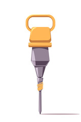 Construction jackhammer flat vector illustration