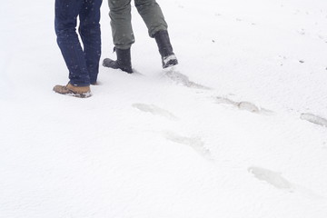 walking in snow