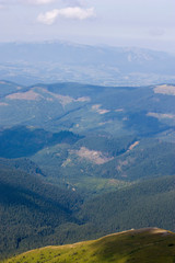 The majestic view of the beautiful mountains. Relaxing travel background. Tourist routes. Carpathians. Ukraine. Europe.