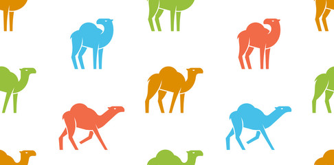 Seamless pattern with Camel logo. isolated on white background