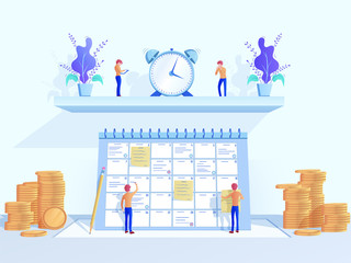 Time management flat vector illustration