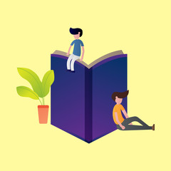 Set Of Learning Book Illustration template. Online education. Modern flat design concept of web page design for website and mobile website. Easy to edit and customize. Vector illustration