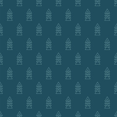 Seamless pattern with blue triangles
