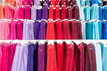 variety of zippers at market