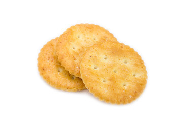 Dry cracker isolated on white background