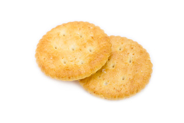 Dry cracker isolated on white background