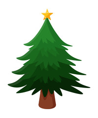 Christmas tree flat vector illustration