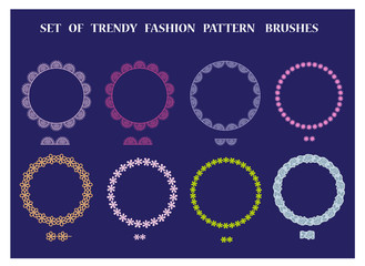 Set of trendy fashion pattern brushes. For dresses, t-shirt, wallpaper, decorative paper and other design