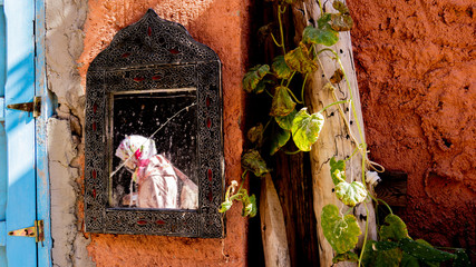 Mirror on the street in Marrakesh