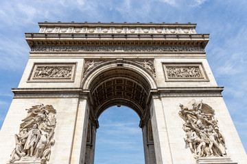 Fototapeta na wymiar Beautiful close up view of the Arc de Triomphe, Paris