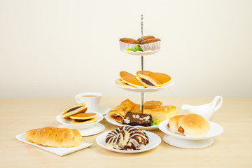 set of bakery on table