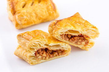 chicken pie isolated on white background
