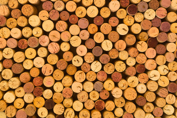 Used wine corks background