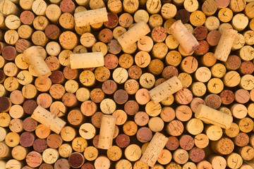 Used wine corks background