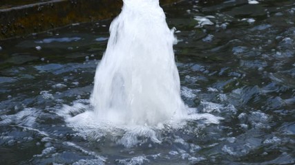 Video 4k of close up of small waterfall 