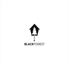 bird forest logo design template 