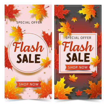 Flash sale banner.  Special offer. Vector illustration