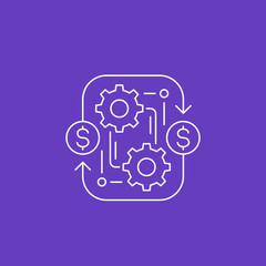 costs optimization, business efficiency linear icon