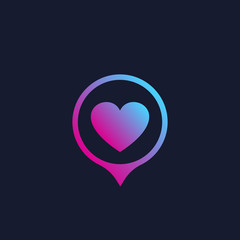 dating service vector icon, logo for apps - obrazy, fototapety, plakaty