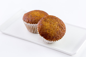 banana cake isolated on white background