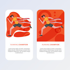 Aplication Mobile Page template of Sport. Modern flat design concept of web page design for website and mobile website. Easy to edit and customize. Vector illustration.