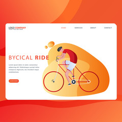 Landing page template of Sport. Modern flat design concept of web page design for website and mobile website. Easy to edit and customize. Vector illustration - Vector