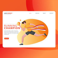 Landing page template of Sport. Modern flat design concept of web page design for website and mobile website. Easy to edit and customize. Vector illustration - Vector